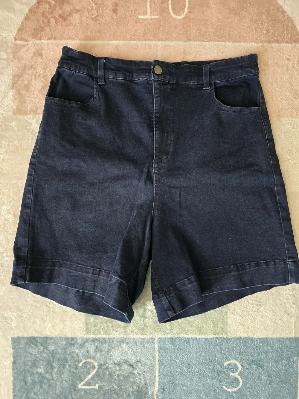 Universal Standard Navy Jean Shorts - High Waist Relaxed Fit